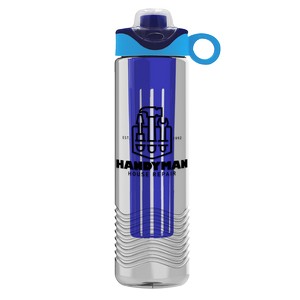 [TRB24SLIX] Garyline® Wave Tritan® Bottle with Two-Tone Drink-Thru Lid with Silicone Loop and Infuser - 24 oz.