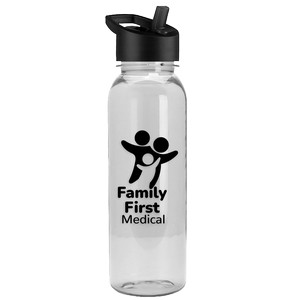 [TXB241H] Garyline® Flat-Sided Tritan® Bottle with Flip-Straw Lid - 24 oz.