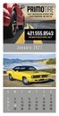 Triumph® Calendars Press-N-Stick Full-Color Header Cruisin? Cars Calendar