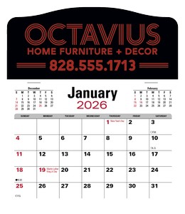 Triumph® Calendars Press-N-Stick Jumbo Header with 3-Month Calendar