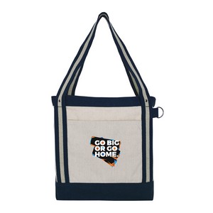 [VBAG108] V Natural Striped Recycled Cotton Boat Bag