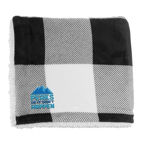 [VOUT037] Microfiber Plaid Sherpa Blanket