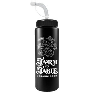 [WB32S] Garyline® Quart Sport Bottle with Straw Lid - 32 oz.