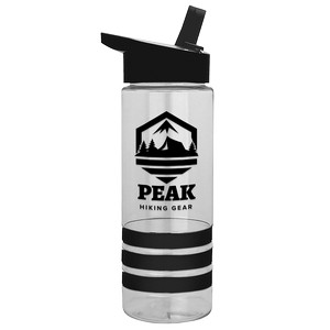 [TXB93GH] Garyline® Sergeant Stripe Tritan® Bottle with Flip-Straw Lid and Stripe Bands - 24 oz.