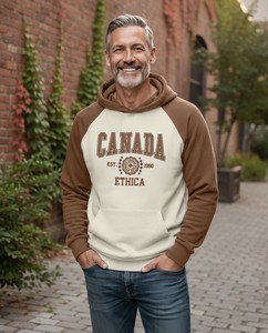 Unisex hooded and raglan sleeve sweatshirt (Min 100u)