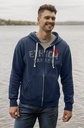 Unisex hooded full zip sweatshirt
