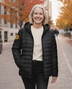 Hooded quilted jacket - women