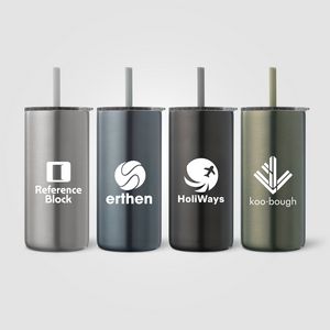 [WGG] Borealis Recycled Stainless Steel Straw Tumbler - 16 oz.