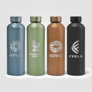 Astrid Recycled Stainless Steel Metallic Bottle - 24 oz. - Laser Engraved