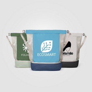 Neri Recycled 300D Polyester Mesh Bottom Drawstring Bag - 34L
