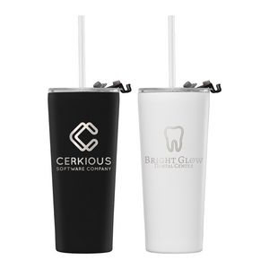 [WCX-L] Excalibur - 21 oz. Double-Wall Stainless Tumbler with Straw- Laser