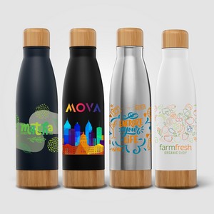 [WEF-C] Ibiza Bamboo - 21 oz. Double-Wall Stainless Bottle - ColorJet