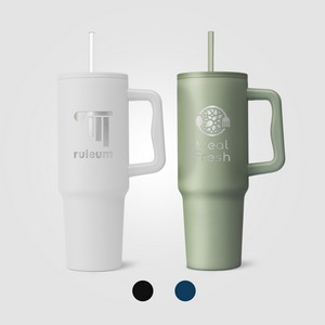 [WEZ-L] Polar Pro - 40 oz. Double-Wall Recycled Stainless Steel Tumbler with Straw - Laser