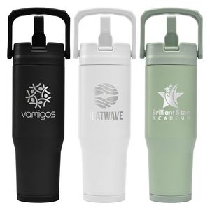 [WFR-L] Polar Duo - 32 oz. Double-Wall Recycled Stainless Steel Tumbler with Storage Base - Laser