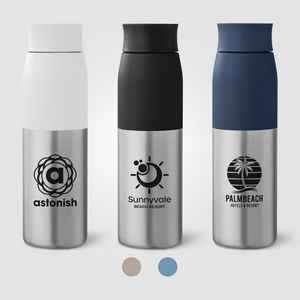 [WGH] Borealis Recycled Stainless Steel Twist Lid Bottle - 22 oz.