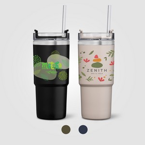 [WJT-C] Rime Recycled Stainless Steel Double Wall Leakproof Straw Tumbler - 25oz - ColorJet
