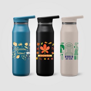 [WKO-C] Majesty Recycled Stainless Steel Dual-Lid Handle Bottle - 25 oz. - ColorJet