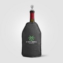 Nest Recycled Polyester Heathered Wine Bottle Cooler – 6.4 x 8.9" -Heat Transfer
