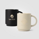 Café Duo - 11 oz. Ceramic Mug & Bamboo Board Set - Ceram-X