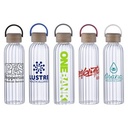 Eos 21 oz Glass Bottle w/ Bamboo Lid