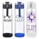 Hector 22 oz Push-Button Glass Bottle w/ Silicone Strap & Base