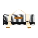 Life's a Picnic Recycled Polyester Roll-Up Blanket - Black & White Stripes