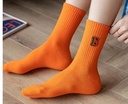 Plain Ribbed Socks With Embroidered Logo