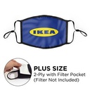 Mask - Flat 2 Ply With Pocket Cotton Silkscreened Adjustable Plus Size