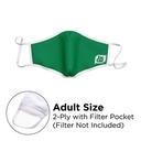 Mask - 3D 2 Ply With Pocket Cotton Silkscreened Fixed Ear Adult