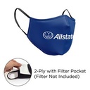 Mask - 3D (No Piping) 2 Ply With Pocket Cotton Silkscreened Fixed Ear Adult