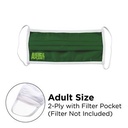 Mask - Pleated 2 Ply With Pocket Cotton Silkscreened Fixed Adult
