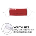 Mask - Pleated 2 Ply With Pocket Cotton Silkscreened Adjustable Youth