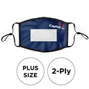 Mask with PVC Window 2 Ply Cotton Adjustable Ear Plus Size