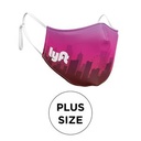 Mask - 3D (No Piping) 2 Ply Full Color Polyester Adjustable Ear Plus Size