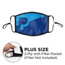 Mask - Flat 2 Ply With Pocket Full Color Polyester Adjustable Ear Plus Size