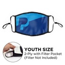 Mask - Flat 2 Ply With Pocket Full Color Polyester Adjustable Ear Youth Size