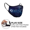 Mask - 3D 2 Ply With Pocket Full Color Polyester Fixed Ear Plus Size