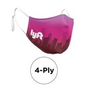 Mask - 3D (No Piping) 4 Ply Full Color Polyester Adjustable Ear Adult