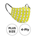 Mask - 3D (No Piping) 4 Ply Full Color Polyester Fixed Ear Plus Size