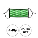 Mask - Pleated 4 Ply Full Color Polyester Adjustable Youth
