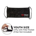 Mask - Pleated 2 Ply With Pocket Full Color Polyester Fixed Youth