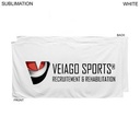 Plush and Soft White Velour Terry Cotton Blend Shower Towel, Sublimated Full Color :ogo (24"x48")