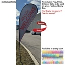 9' Small Tear Drop Flag Kit, Full Color Graphics Double Sided, Outdoor Spike base and Bag Included