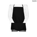 Domestic Made Shorter Length Twill Bib Apron, 2 Pockets, Blank Only (19"x24")