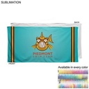 Swim Towel in Plush and Soft Velour Terry Cotton Blend, Sublimated Edge to Edge (12"x48")