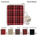 Stock Plaid Design Plush Sherpa Lined Micro Mink Throw, Sublimated (50"x60")