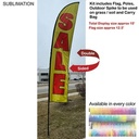 15' Large Feather Flag Kit, Full Color Graphics Double Sided, Outdoor Spike base and Bag Included