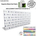 Replacement Graphics for 15' Straight Wall w/Wrap End Caps, Superior Block Out Fabric