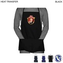 Domestic made Shorter length Twill Bib Apron, 2 Pockets, Heat Transfer Logo (19"x24")