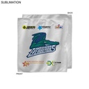 White Microfiber Dri-Lite Terry Sponsorship Rally Towel, Sublimated Full Color Logo (15"x15")